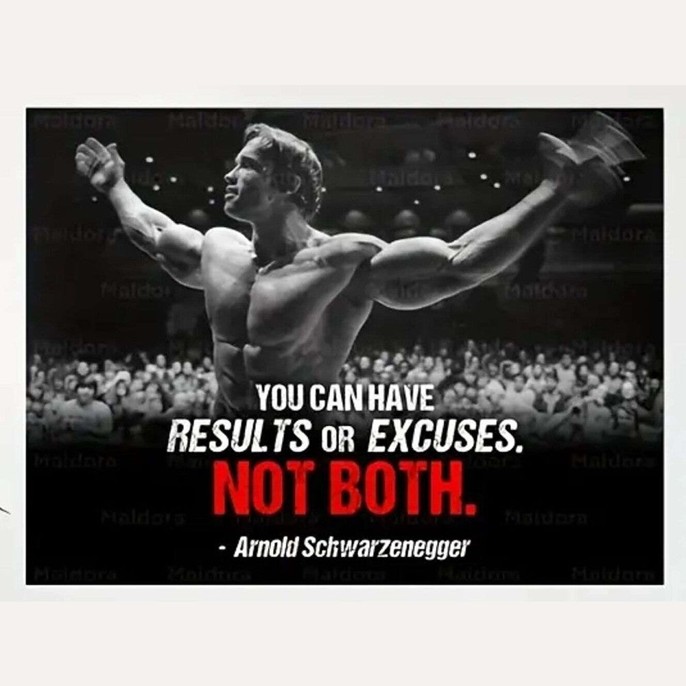 Arnold Schwarzenegger "You Can Have Results Or Excuses, Not Both" 12" x 16" Canvas Print Style Your Walls